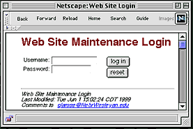 login page