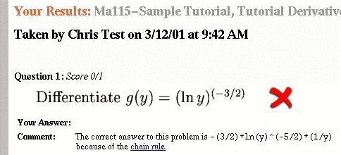 figure showing test results page